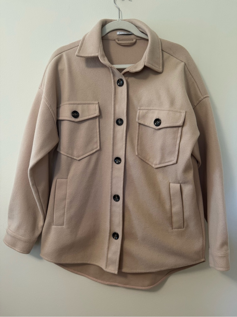 Staccato Beige Utility Shacket Jacket